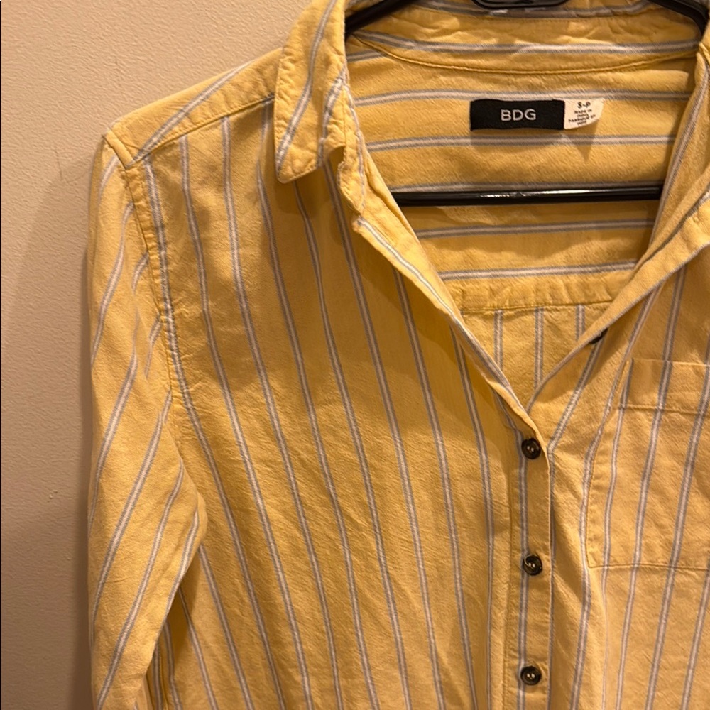 BDG Yellow Striped Shirt - Picture 3 of 5